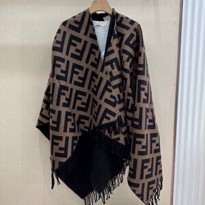 Fendi FF Reversible Cashmere Cape Shawl